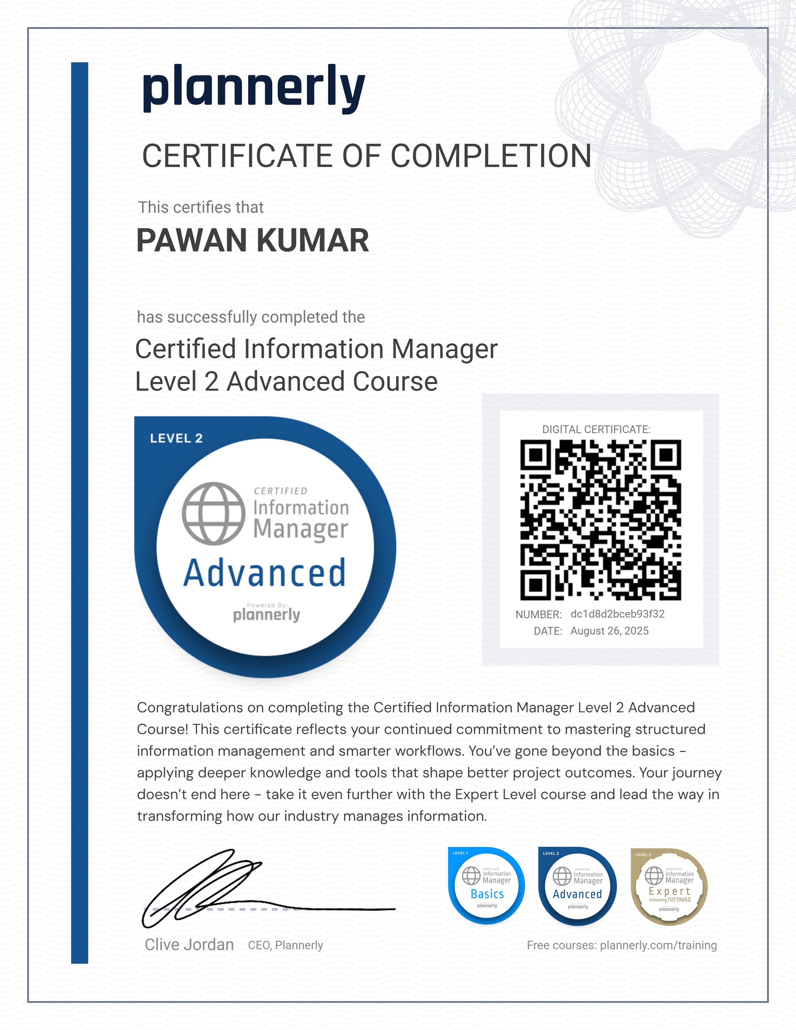 Level 2 Information Manager - Advanced