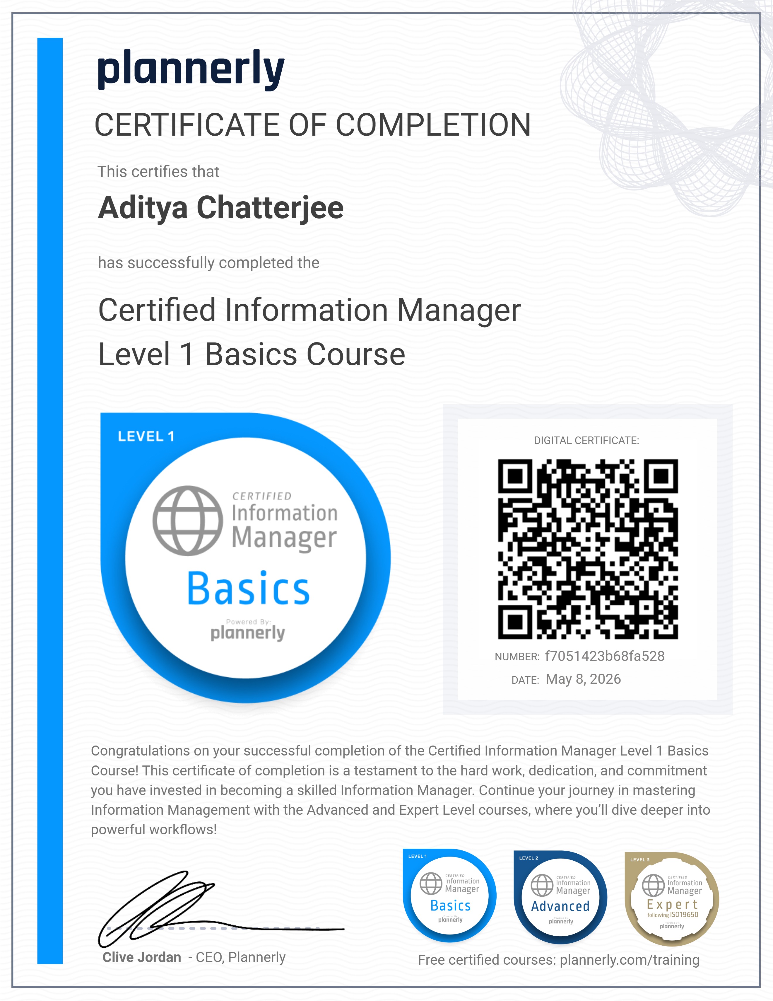 Level 1 Information Manager - Basics