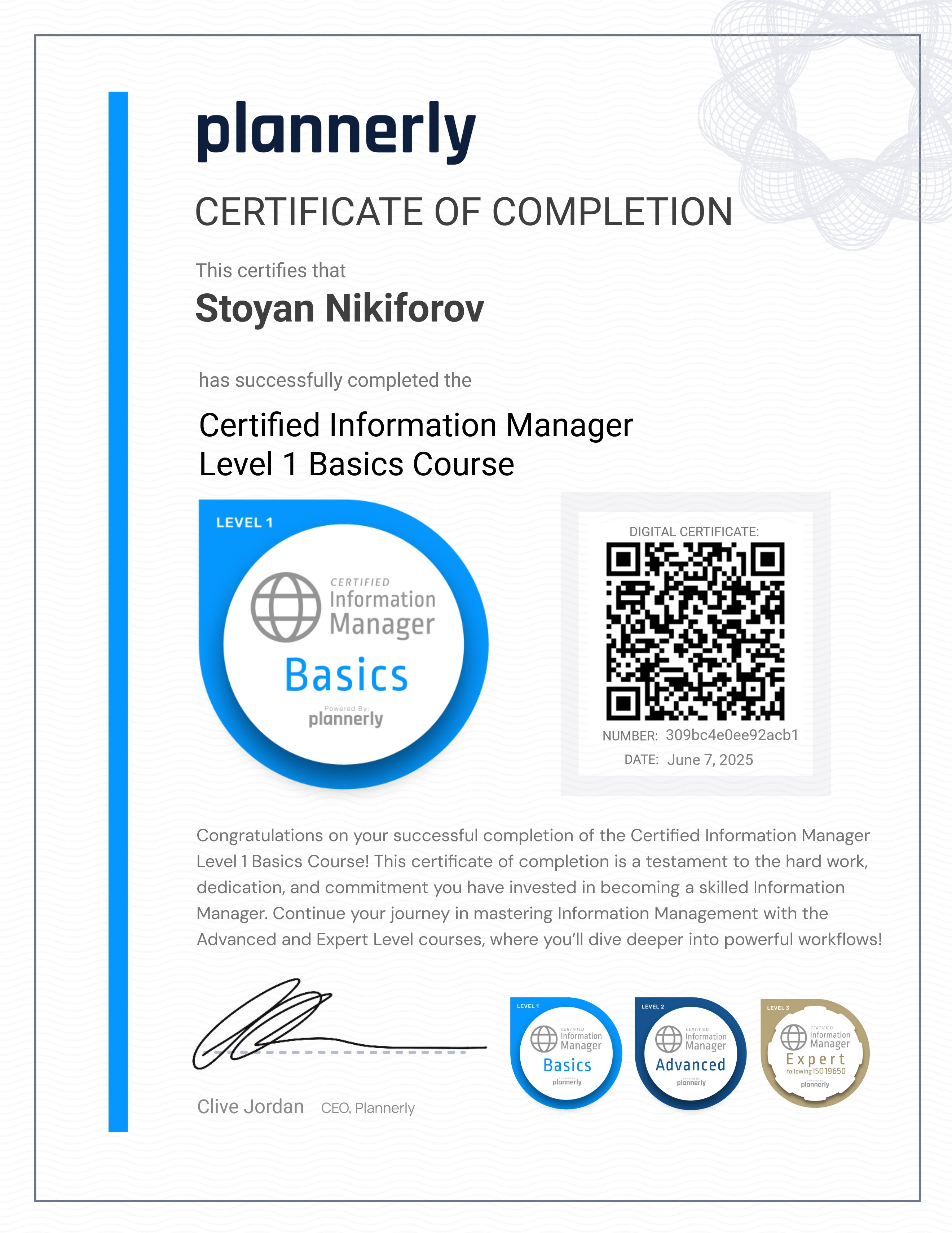 Level 1 Information Manager - Basics