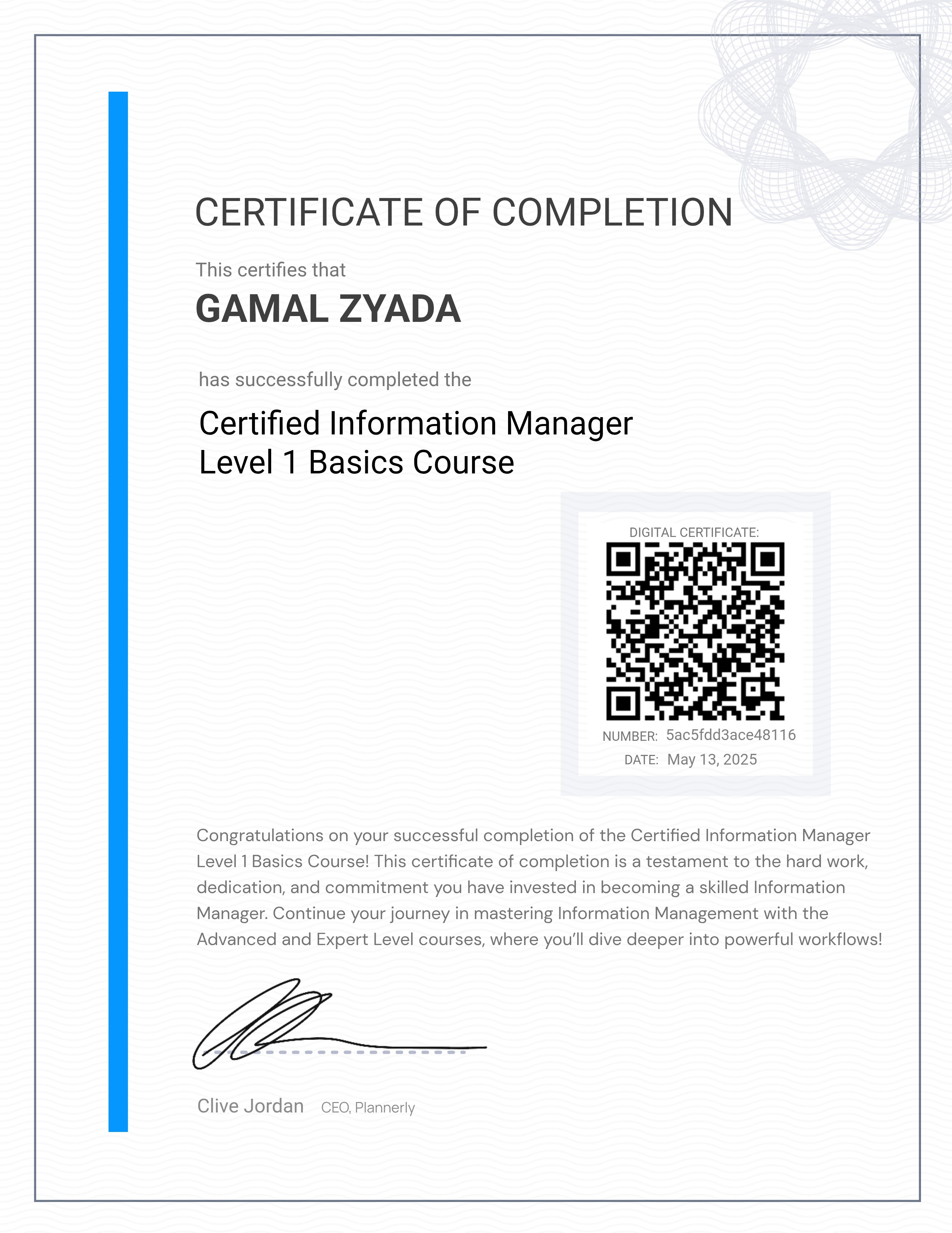 Level 1 Information Manager - Basics