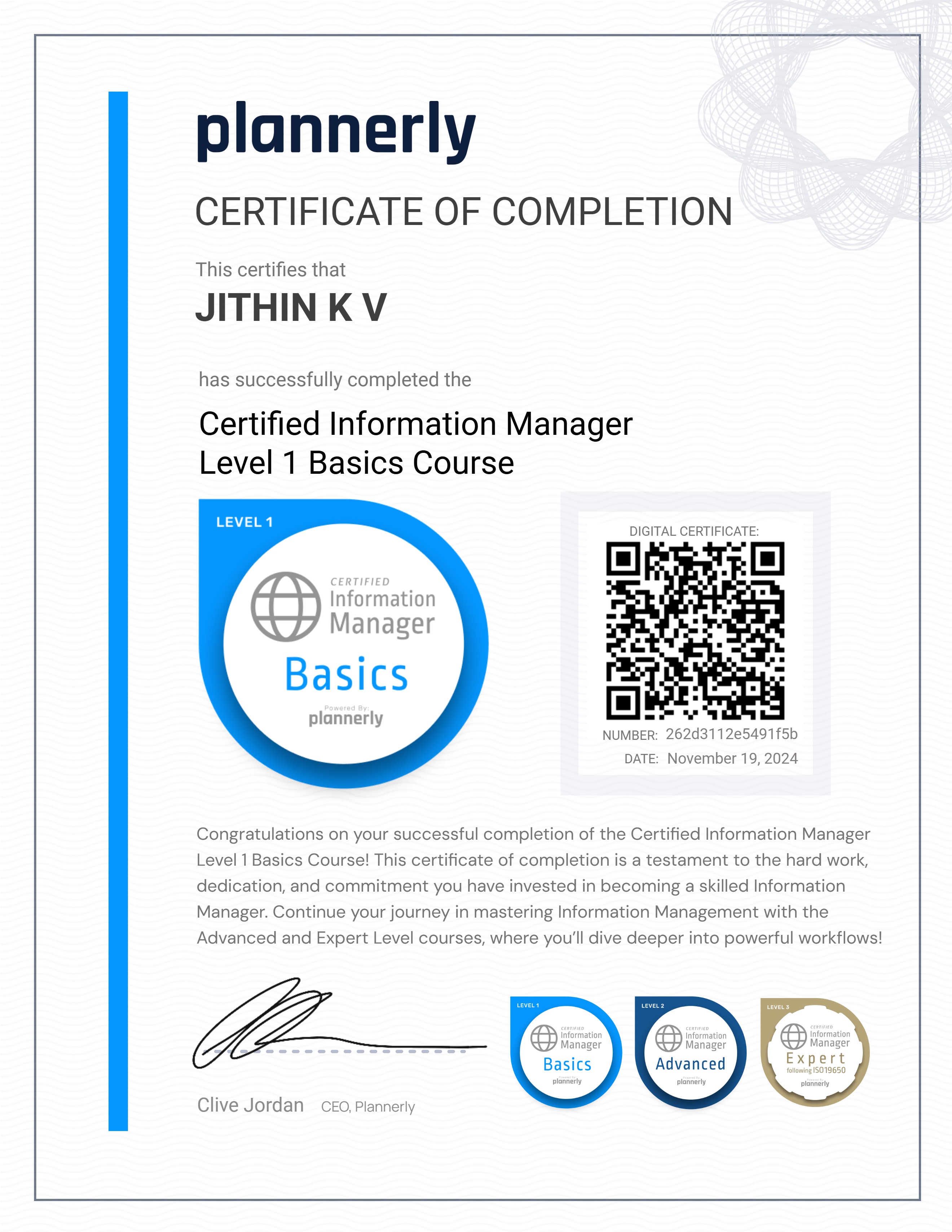 Level 1 Information Manager - Basics