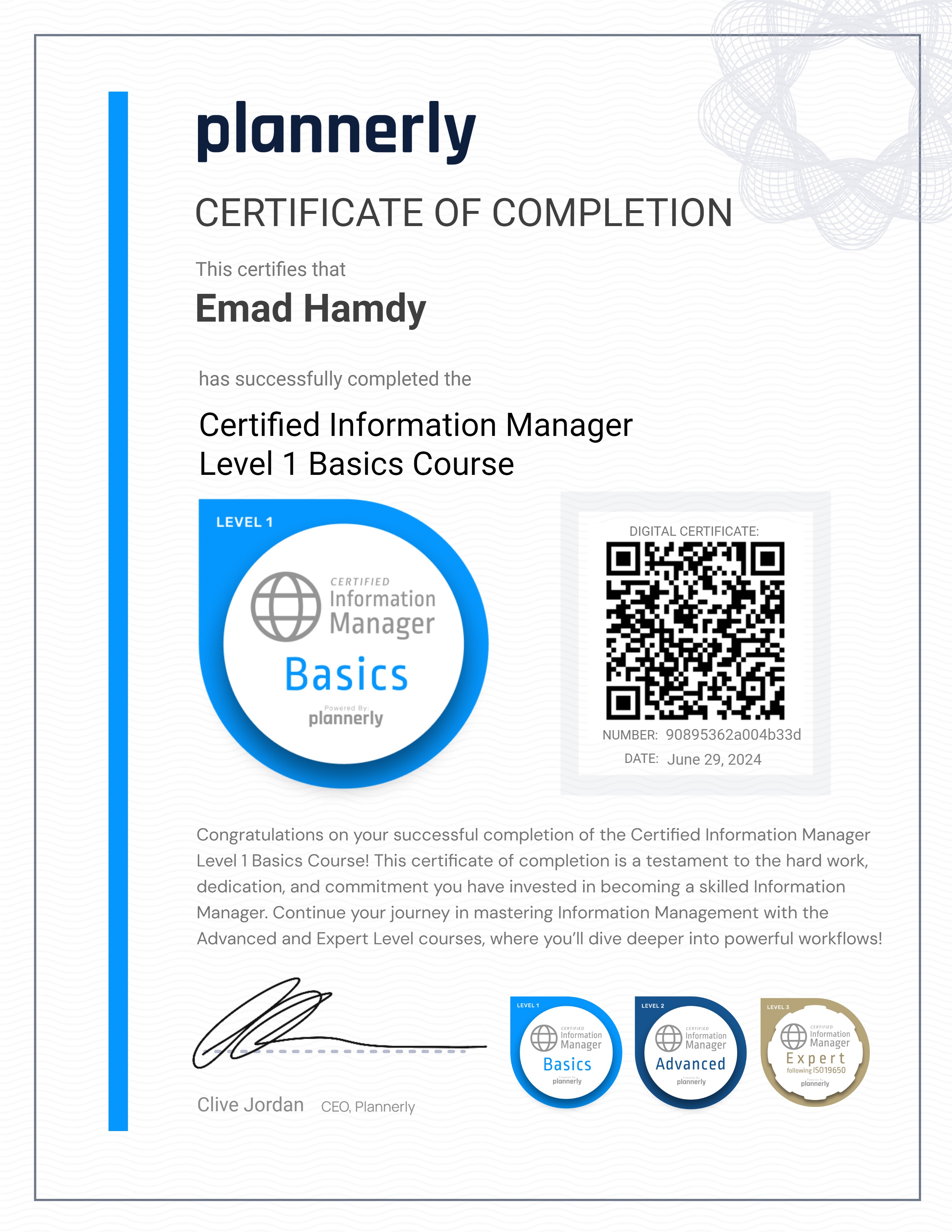 Level 1 Information Manager - Basics