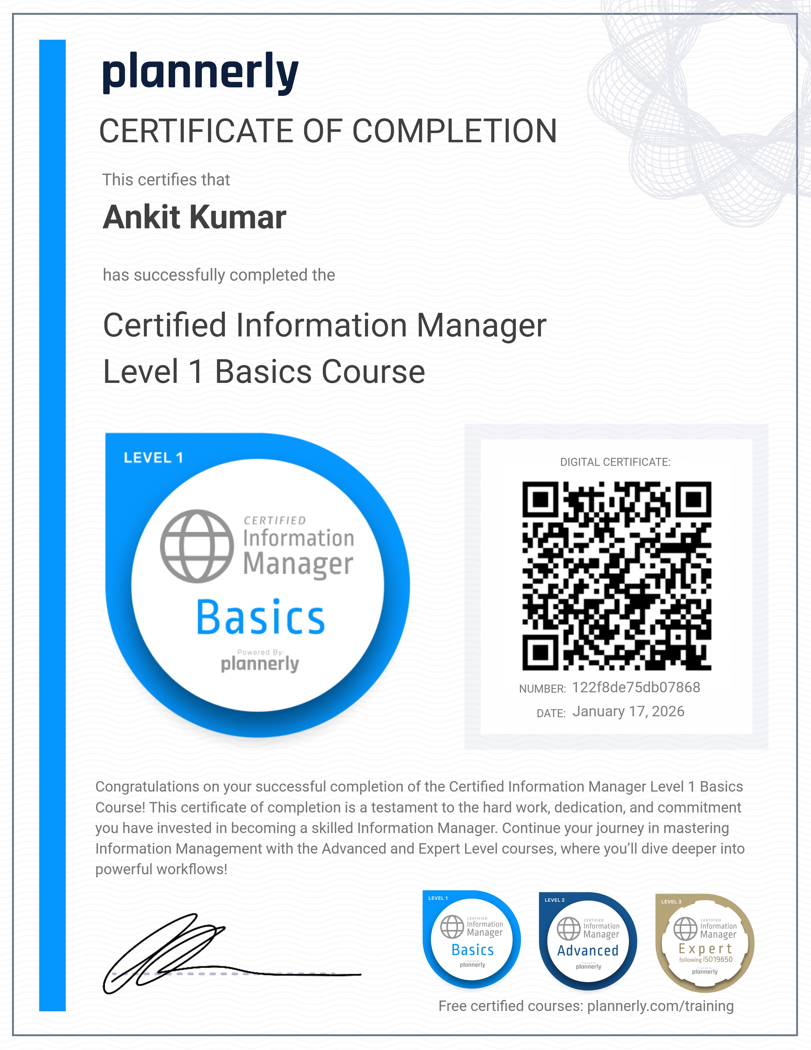 Level 1 Information Manager - Basics