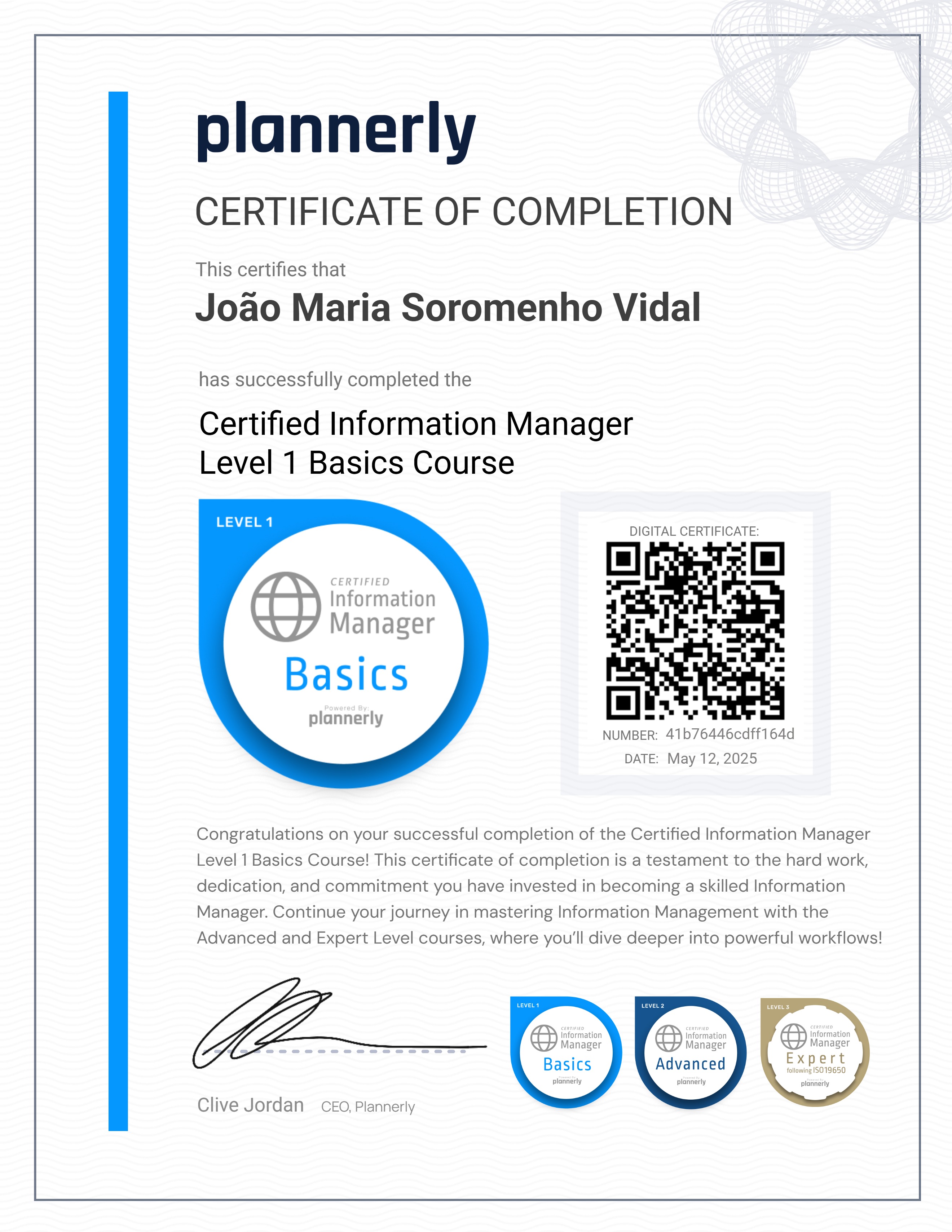 Level 1 Information Manager - Basics