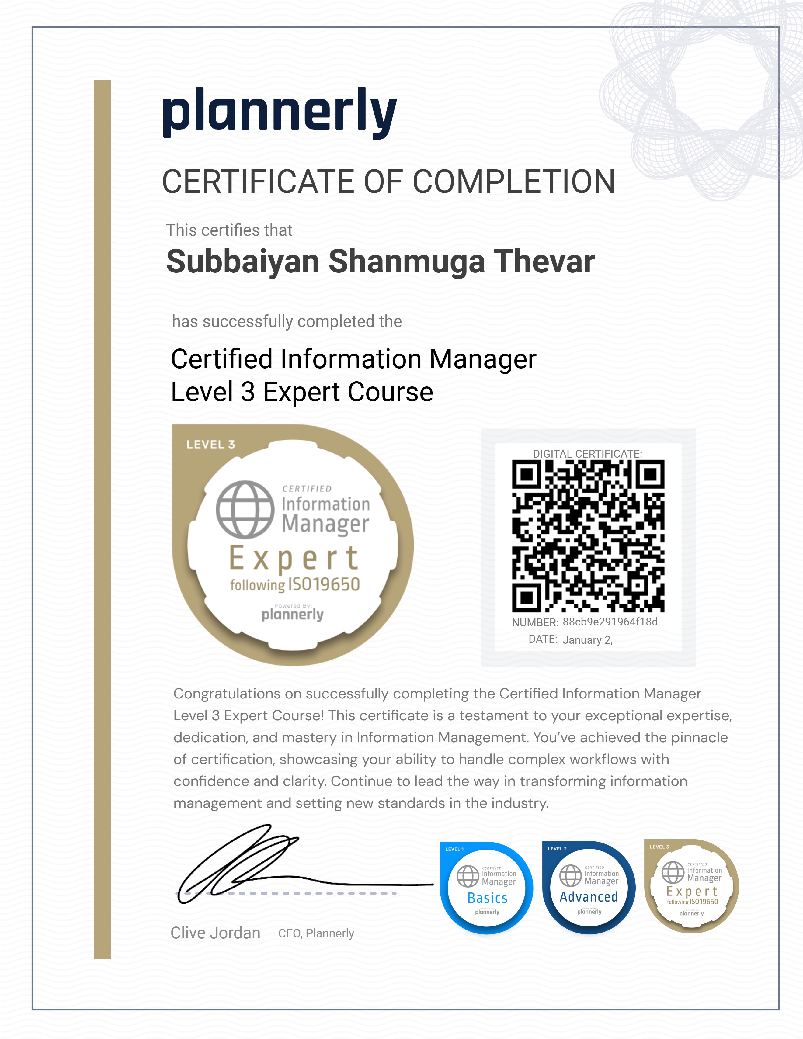 Level 3 Information Manager - ISO 19650 Expert