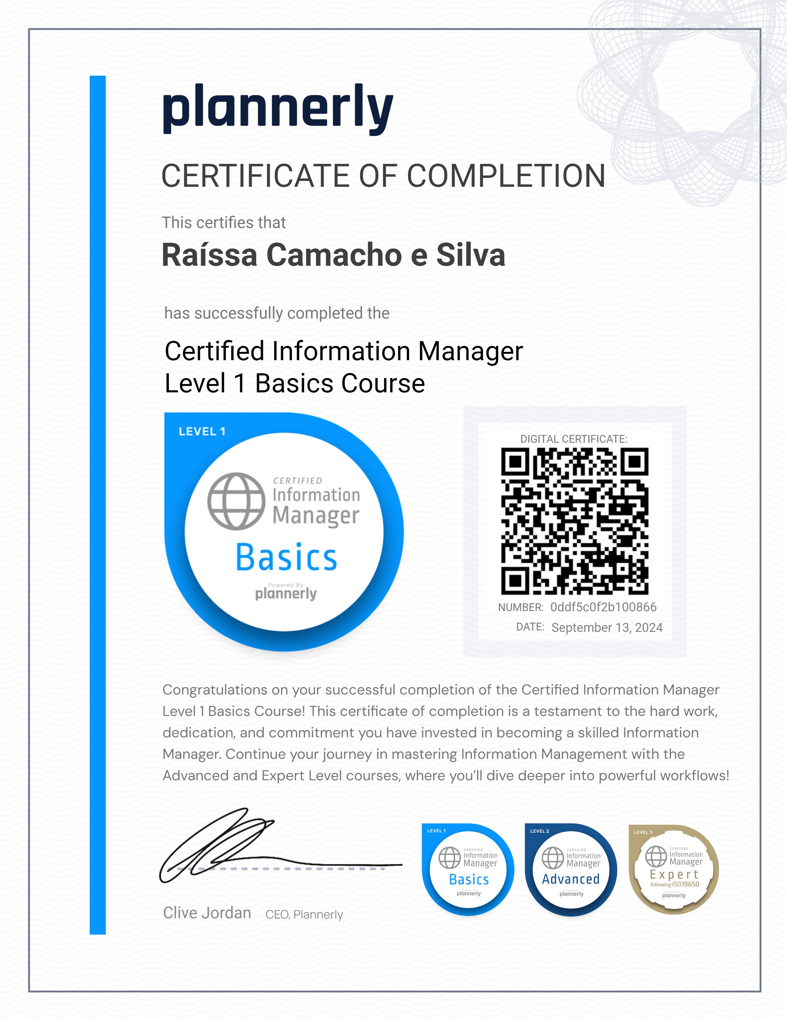Level 1 Information Manager - Basics