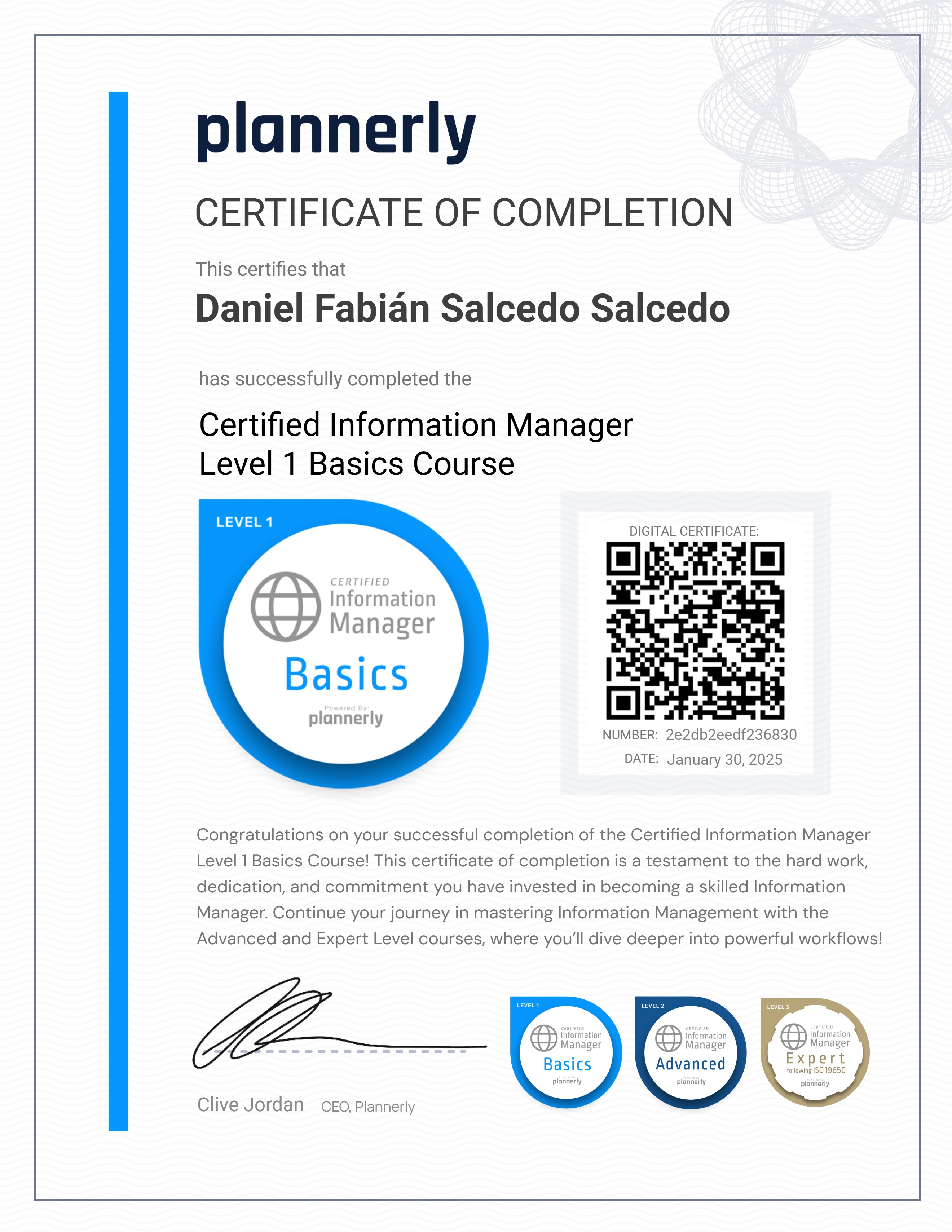 Level 1 Information Manager - Basics