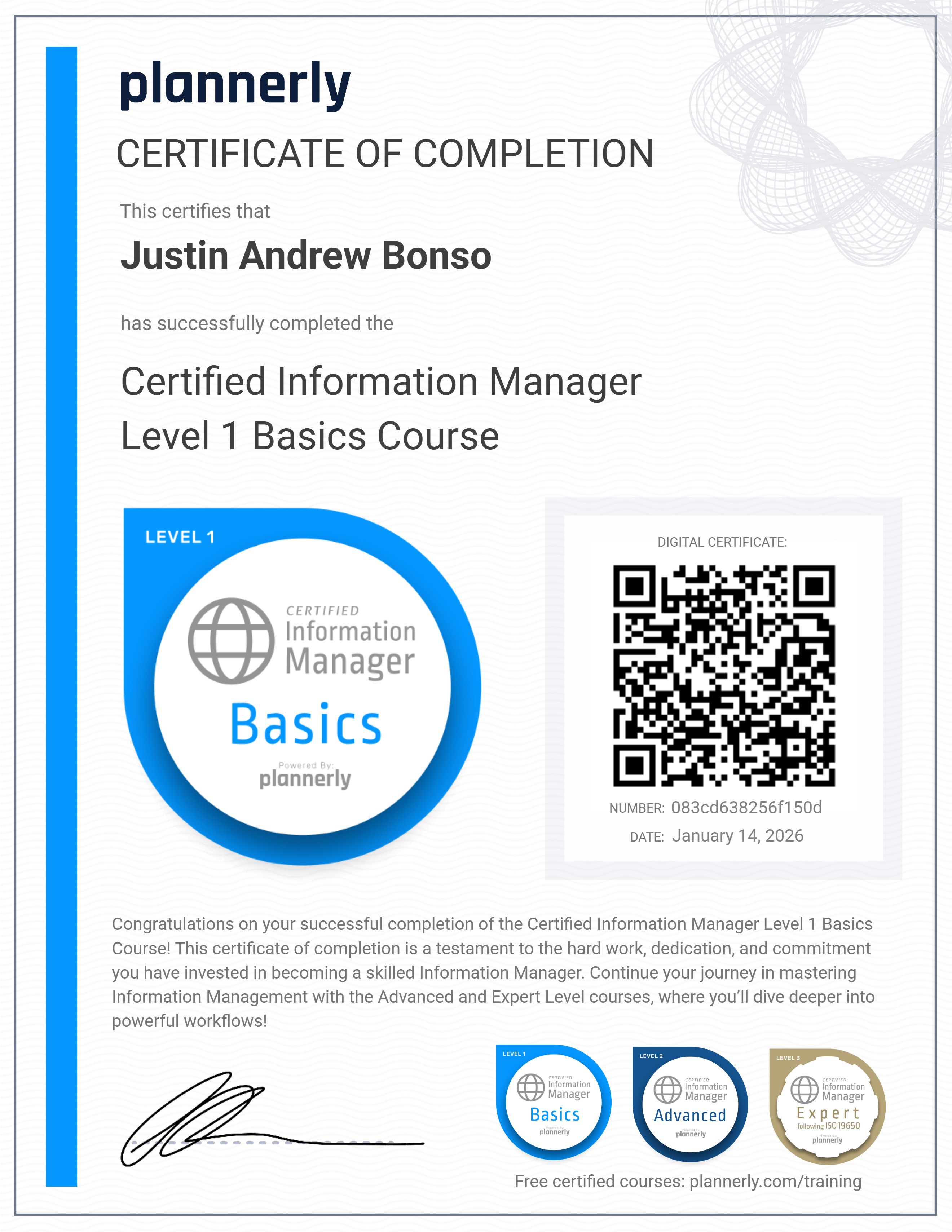 Level 1 Information Manager - Basics