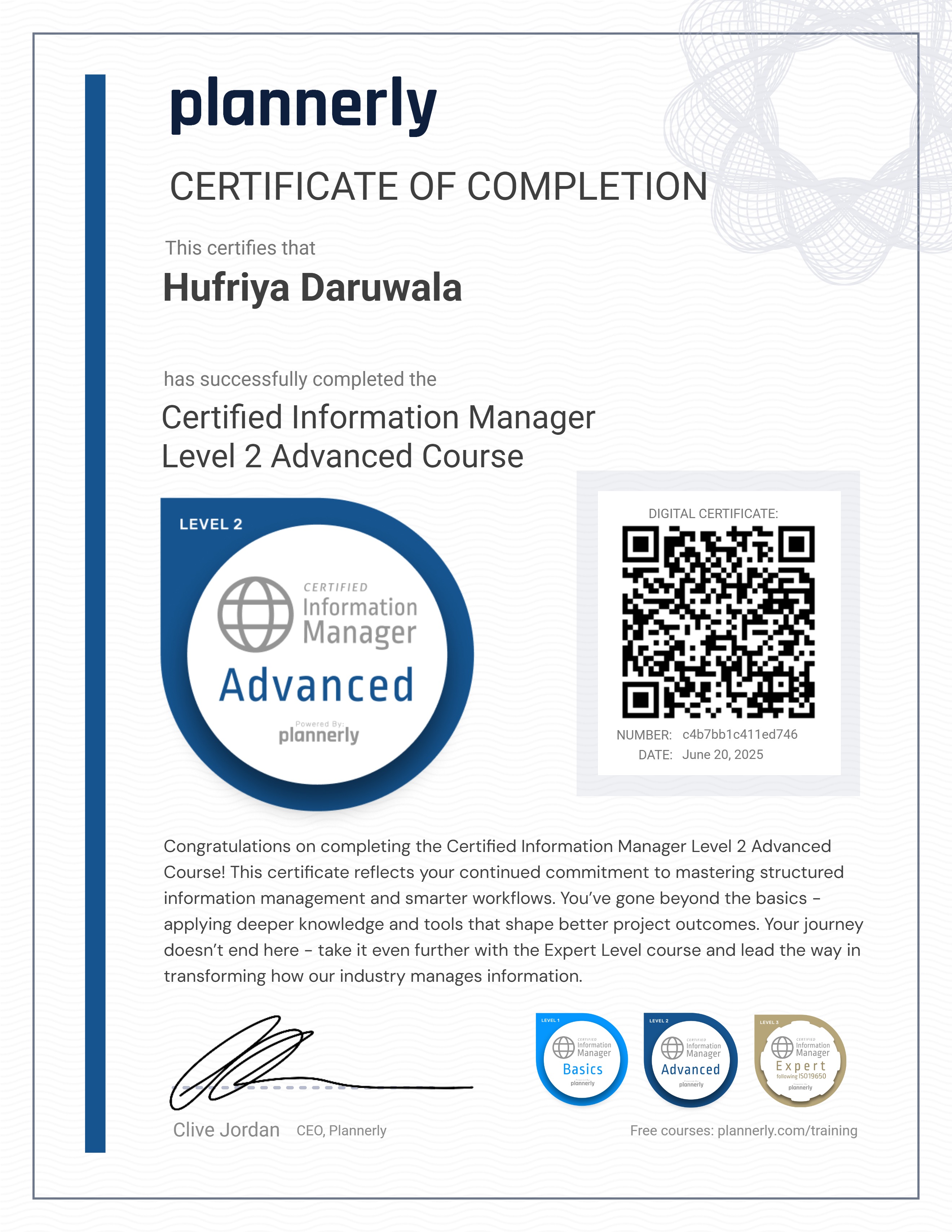 Level 2 Information Manager - Advanced