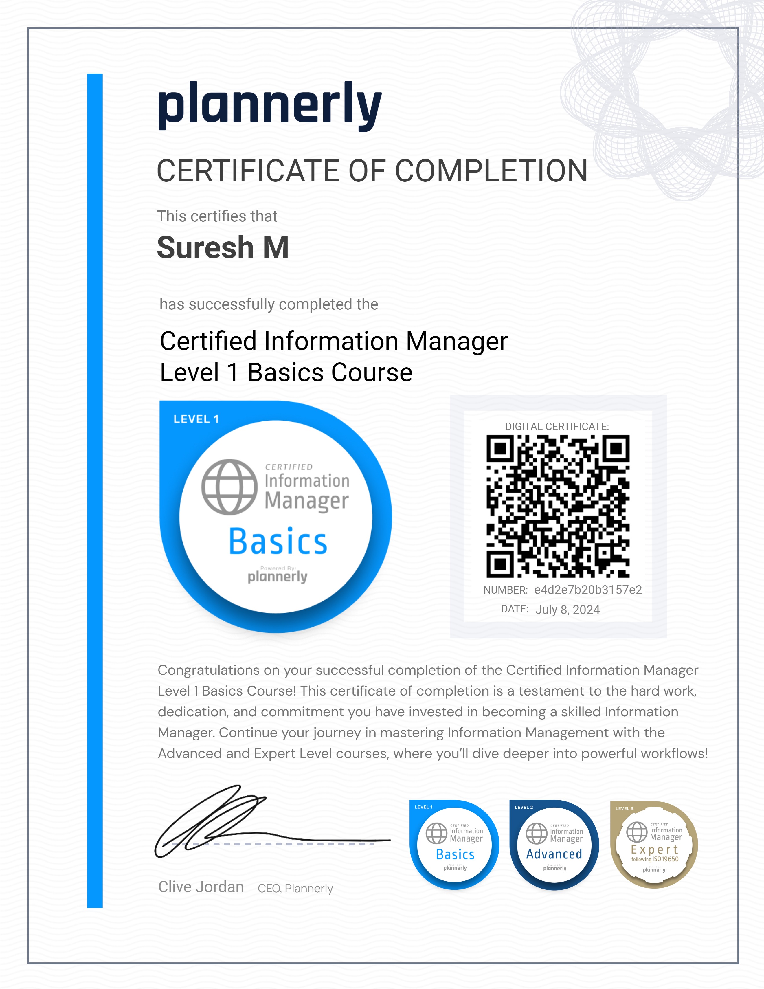 Level 1 Information Manager - Basics