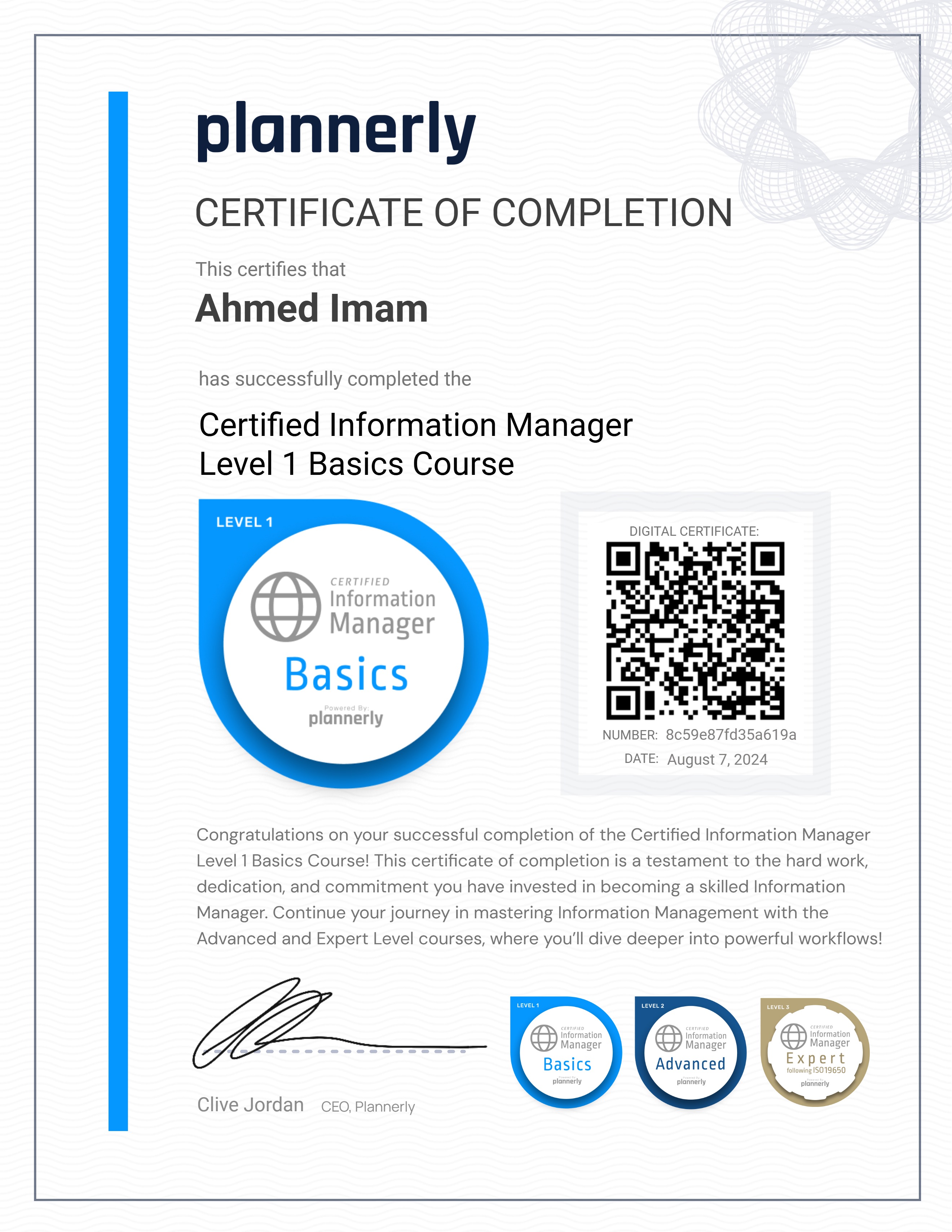 Level 1 Information Manager - Basics