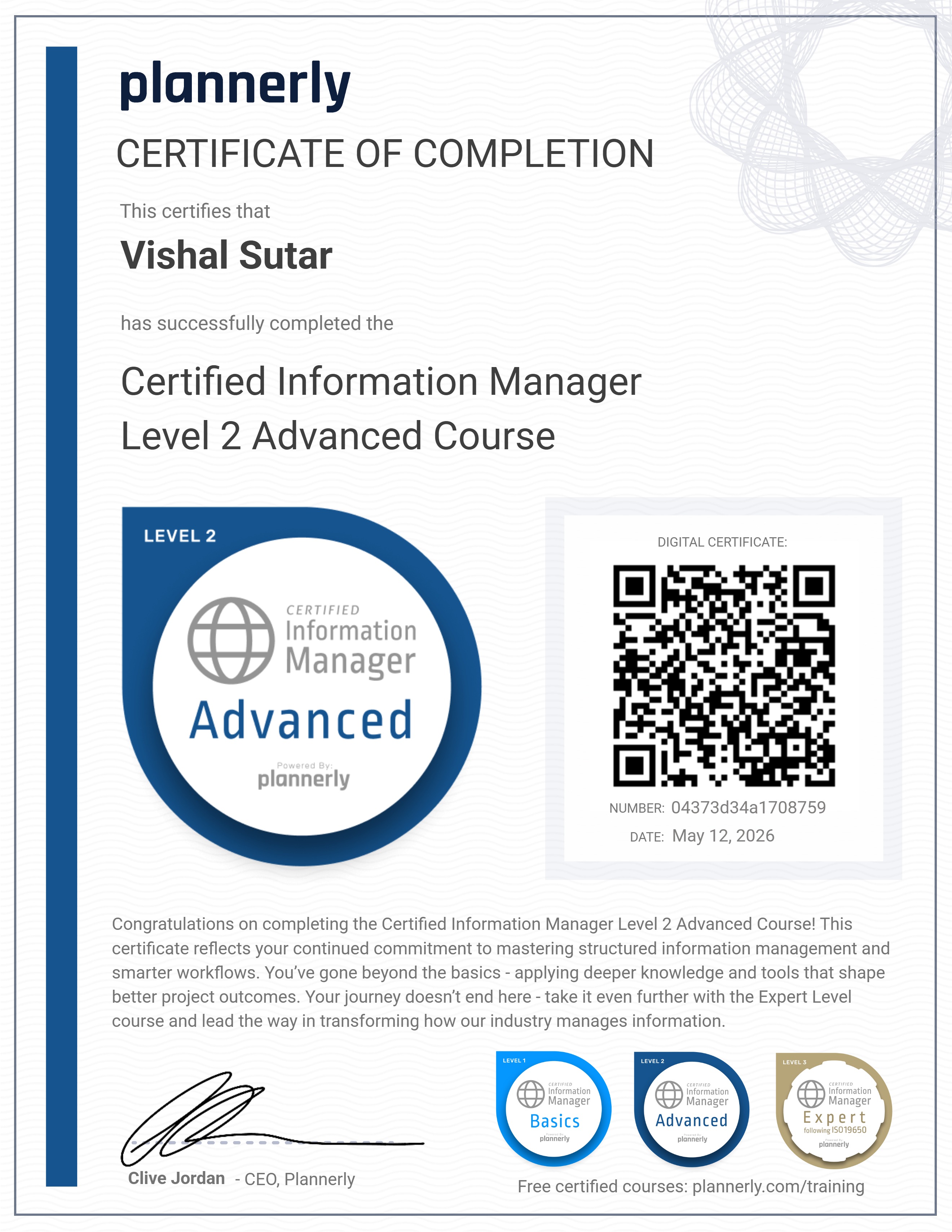 Level 2 Information Manager - Advanced