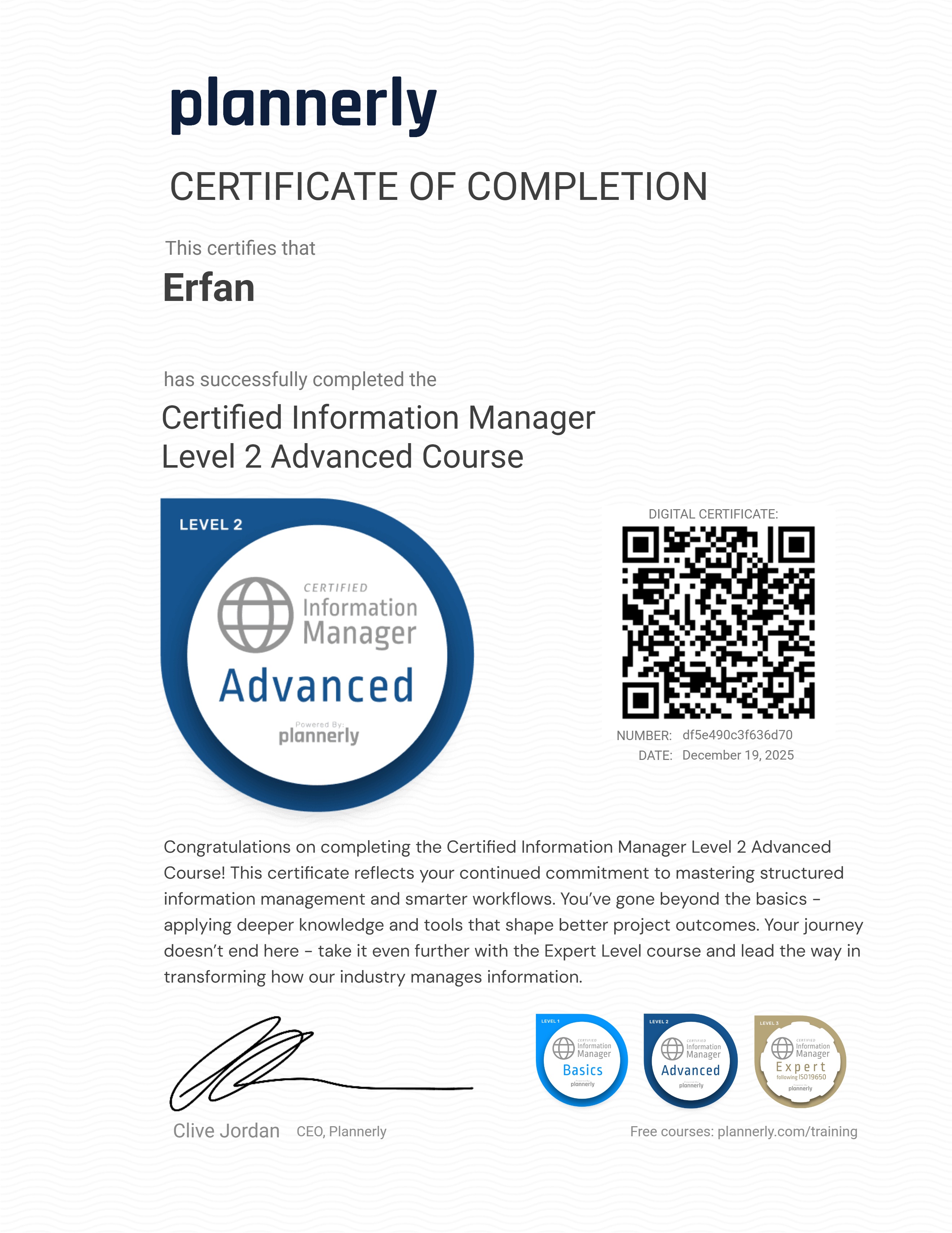 Level 2 Information Manager - Advanced