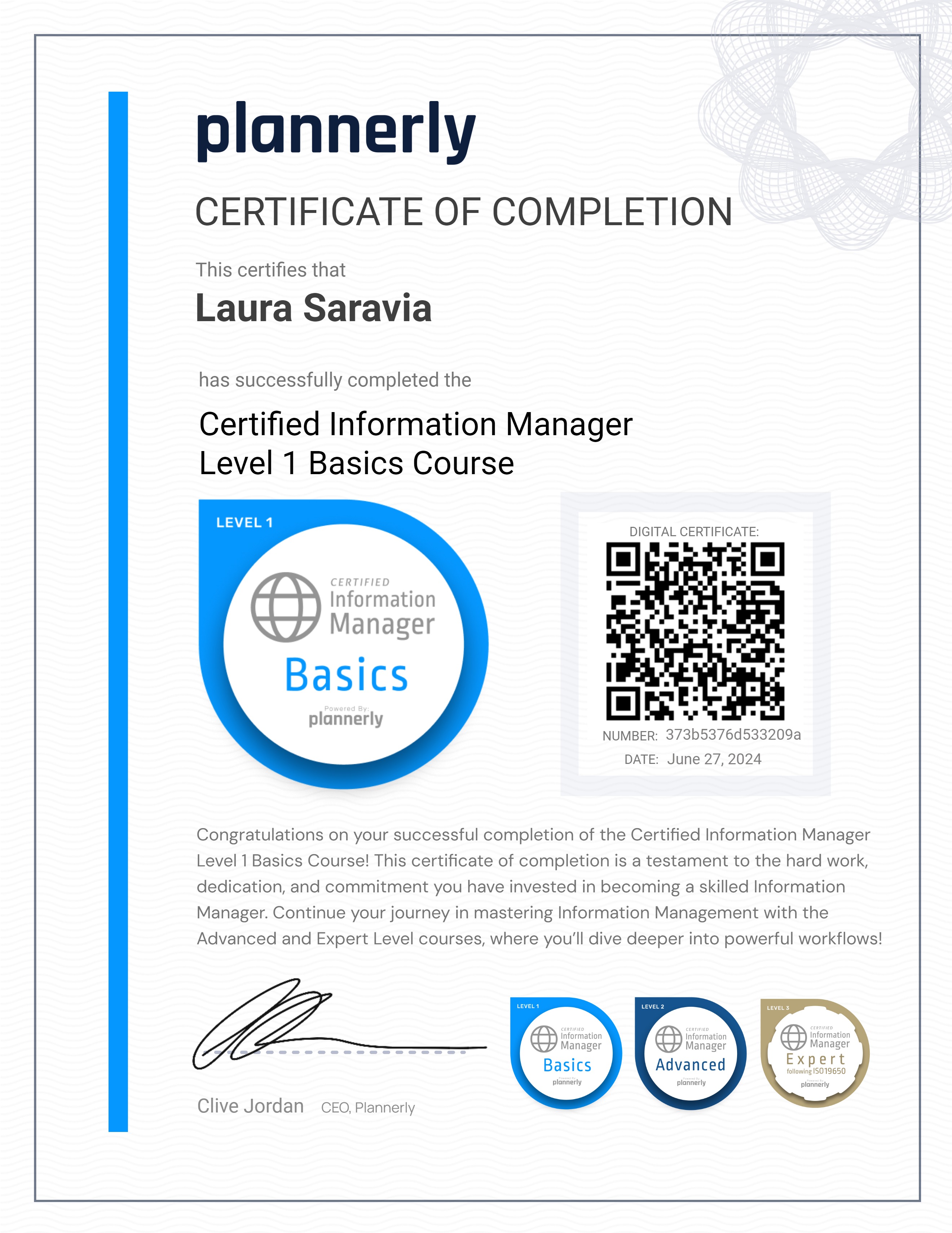 Level 1 Information Manager - Basics