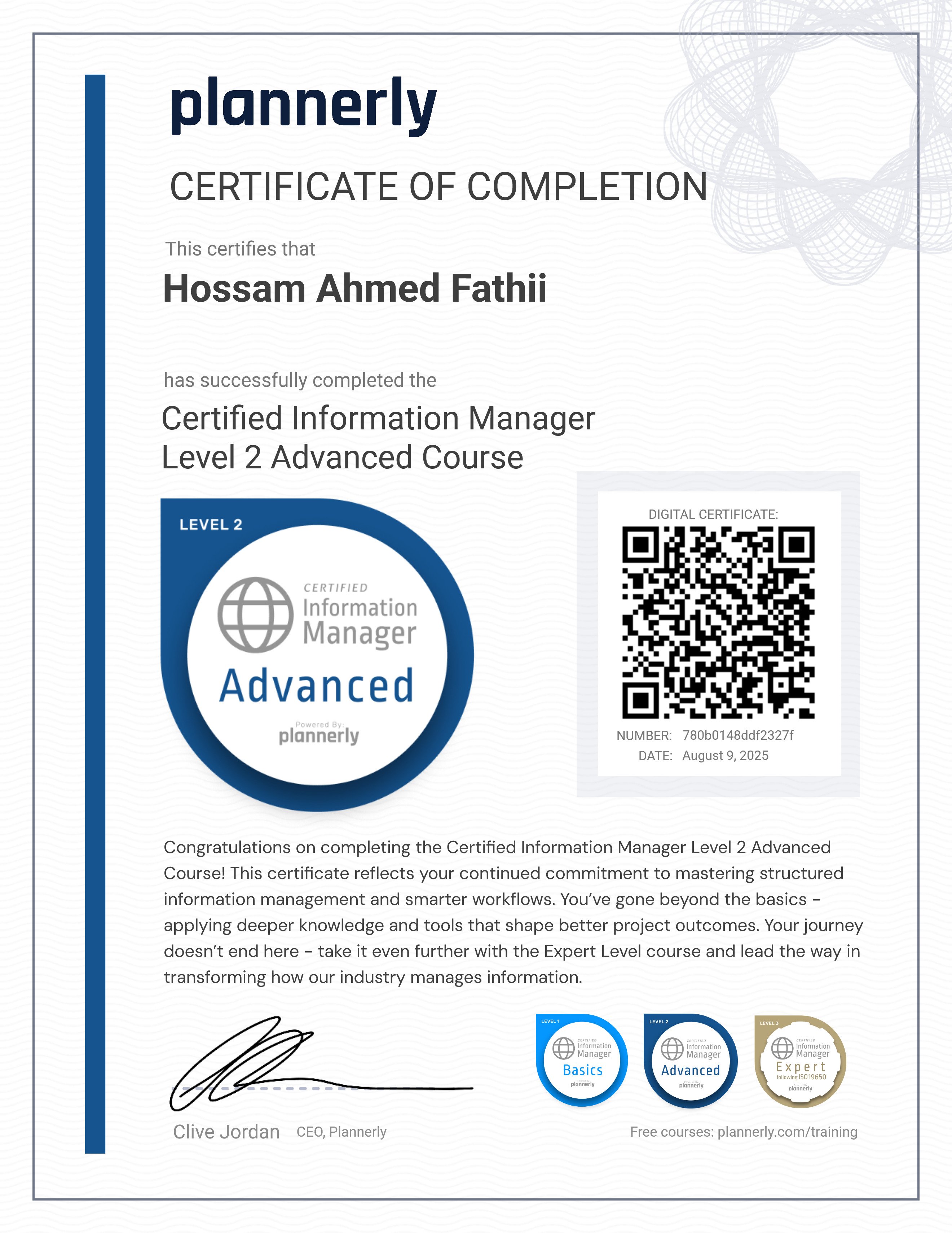 Level 2 Information Manager - Advanced