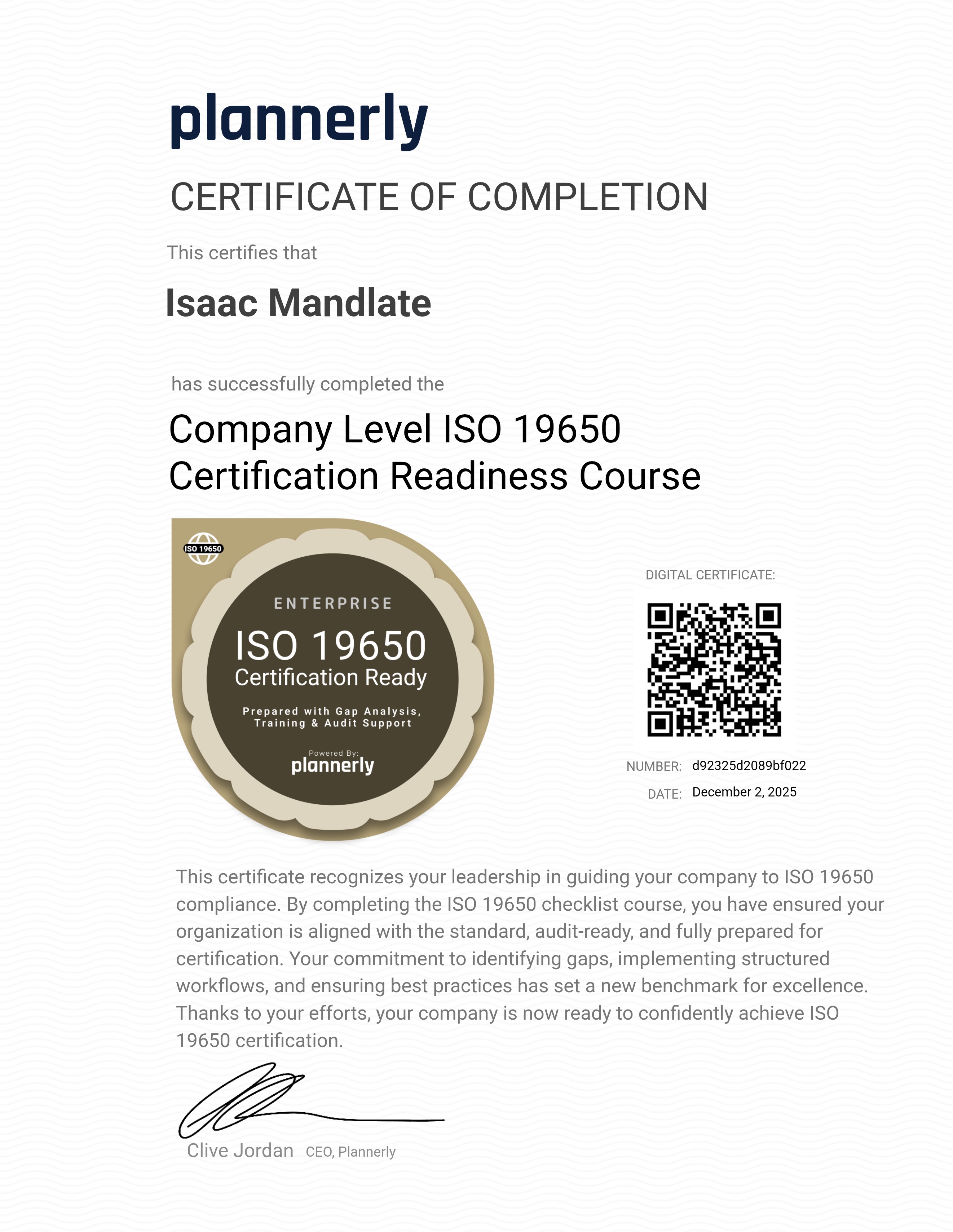 ISO 19650 Company Compliance (with Checklist)
