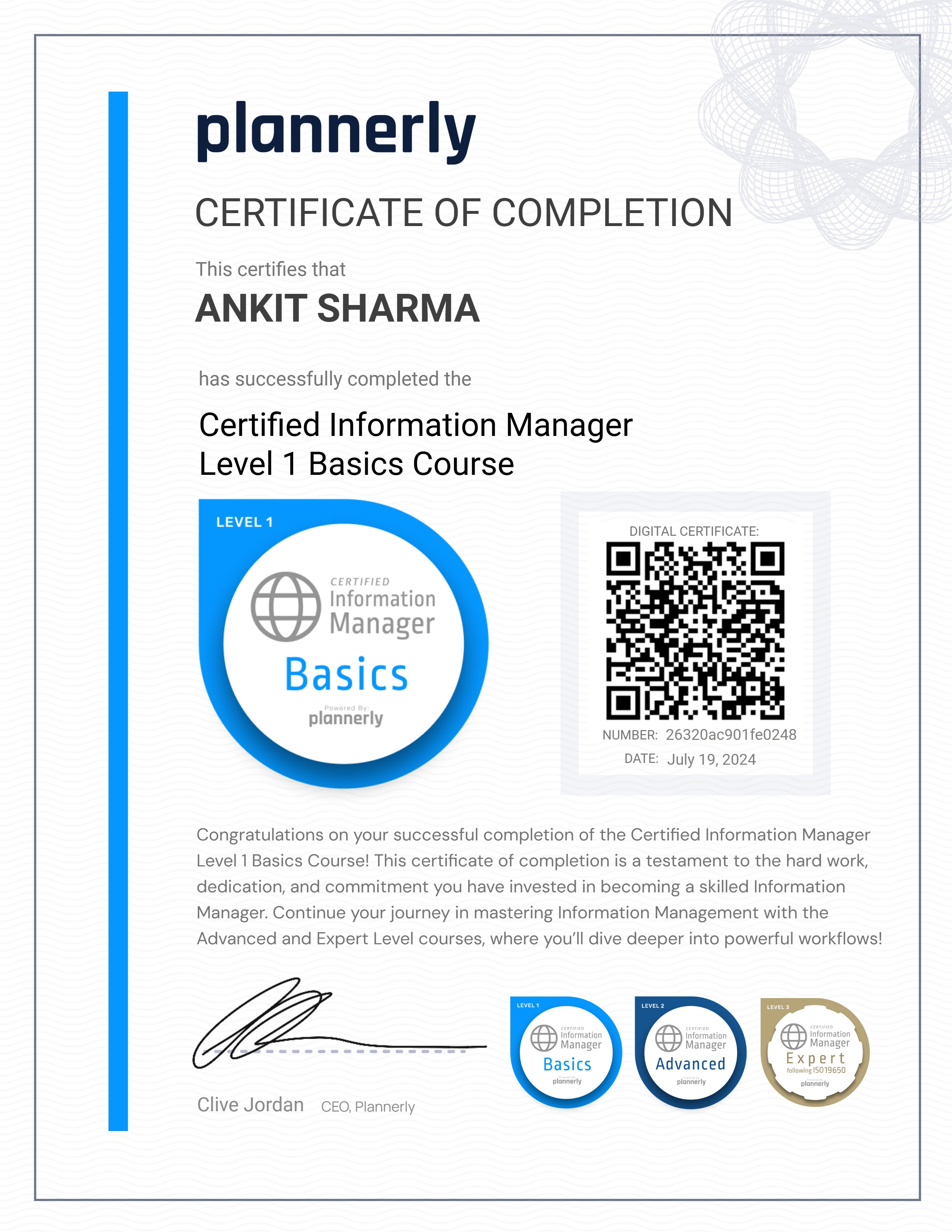 Level 1 Information Manager - Basics