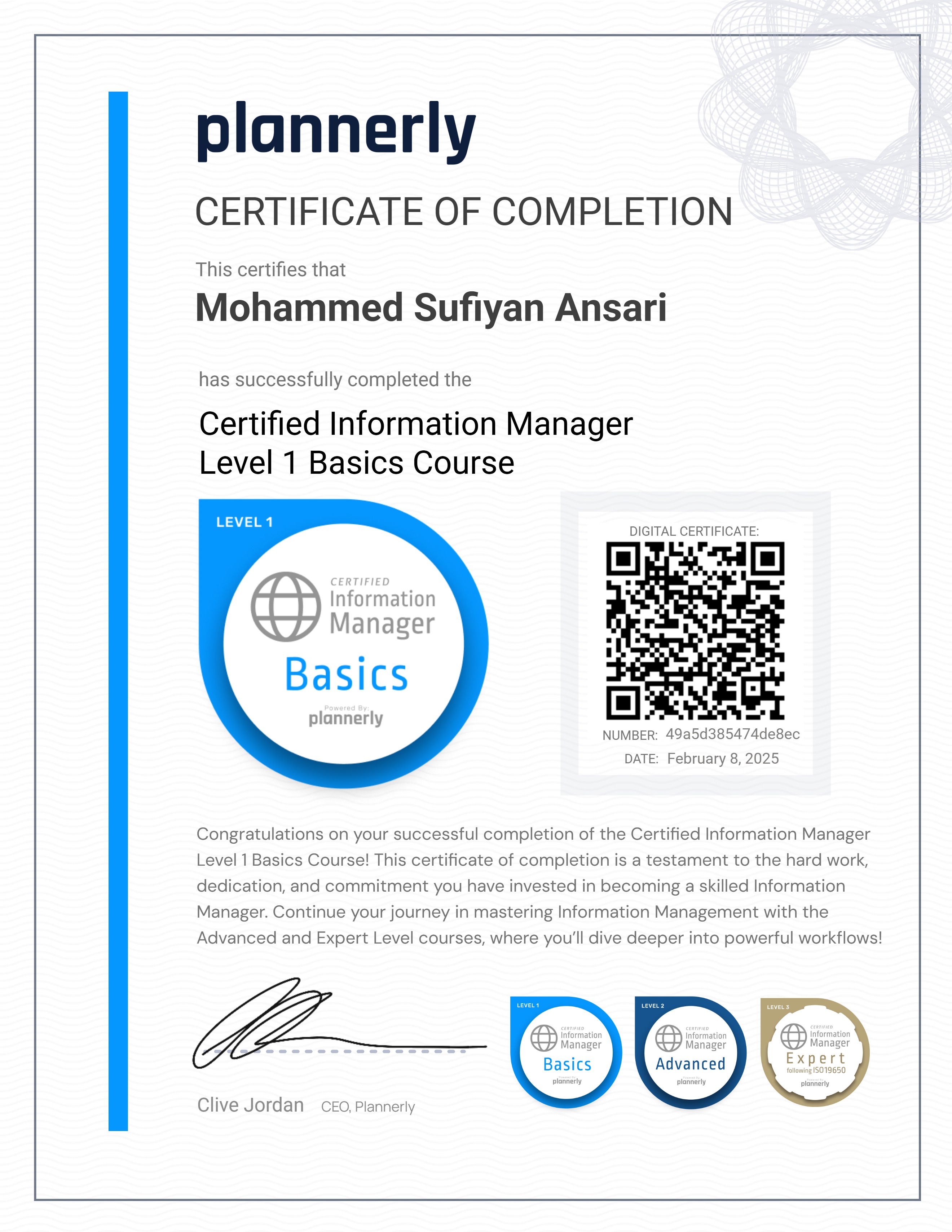 Level 1 Information Manager - Basics