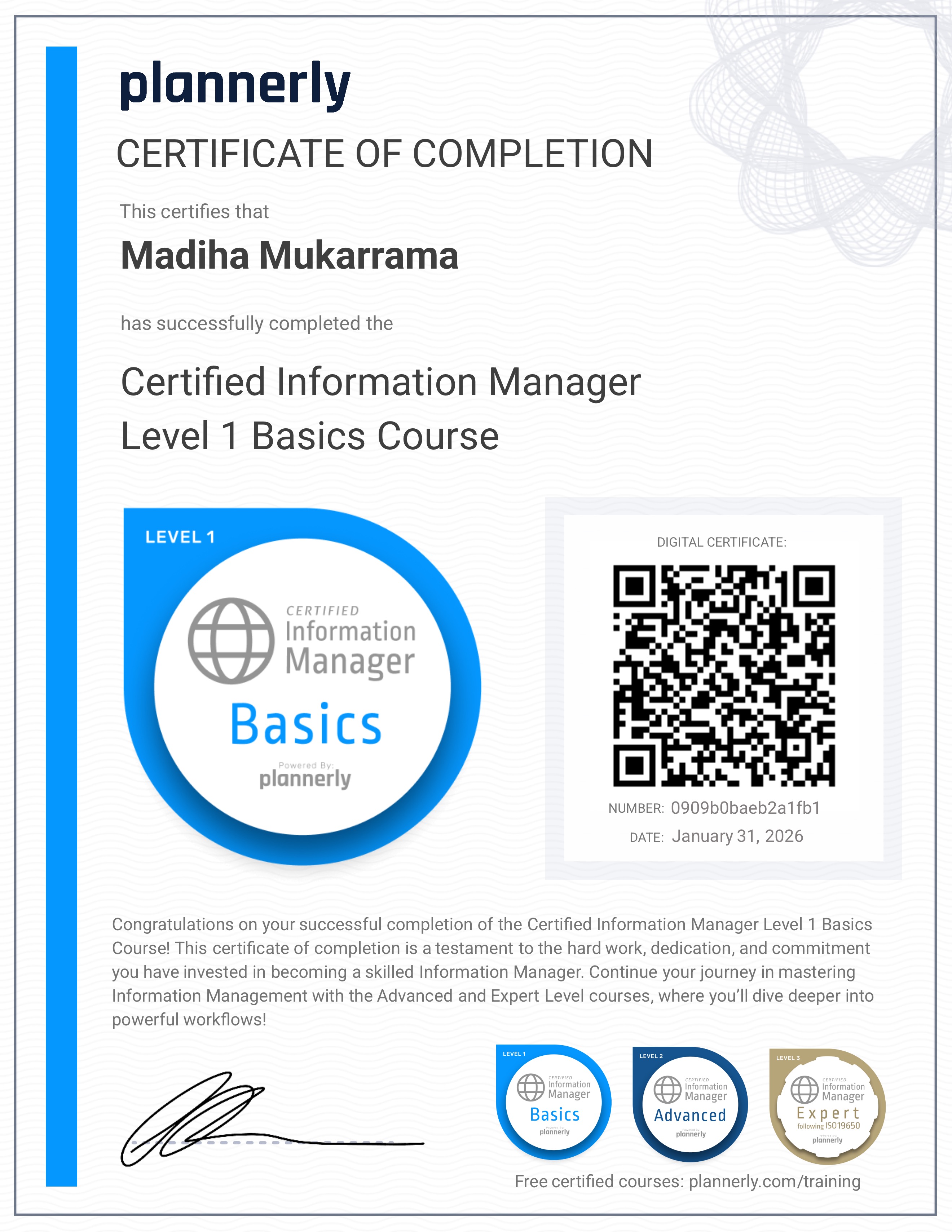 Level 1 Information Manager - Basics