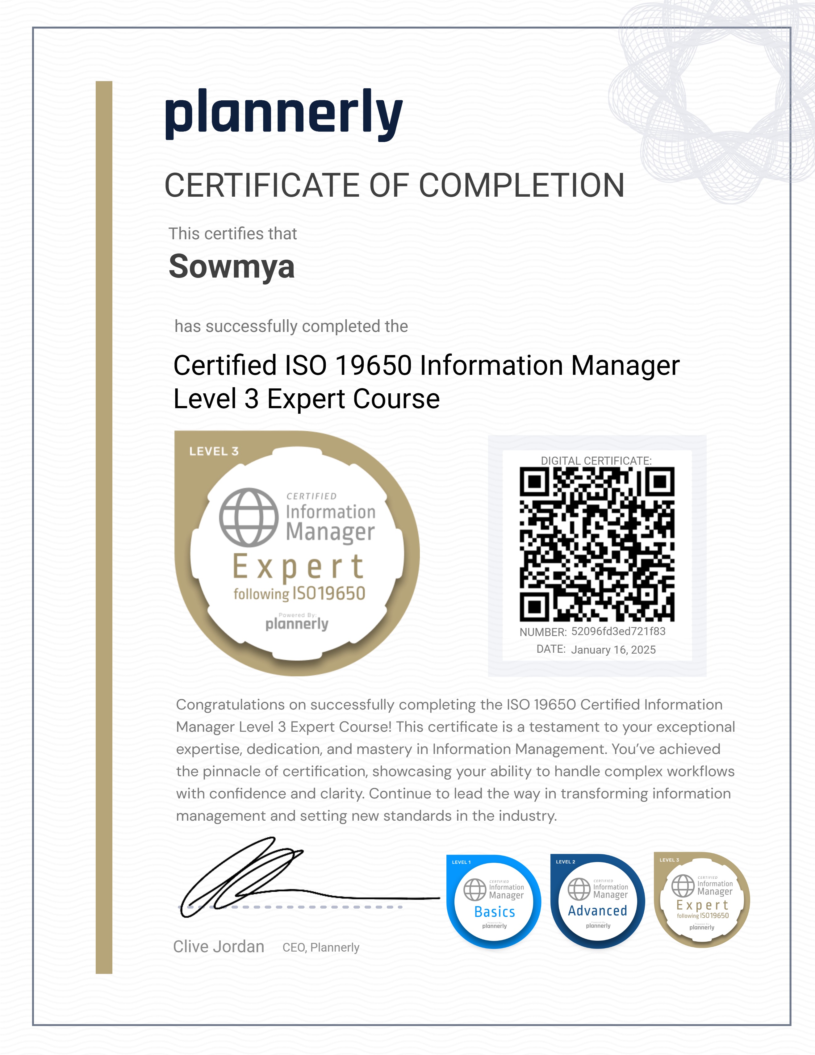 Level 3 Information Manager - ISO 19650 Expert