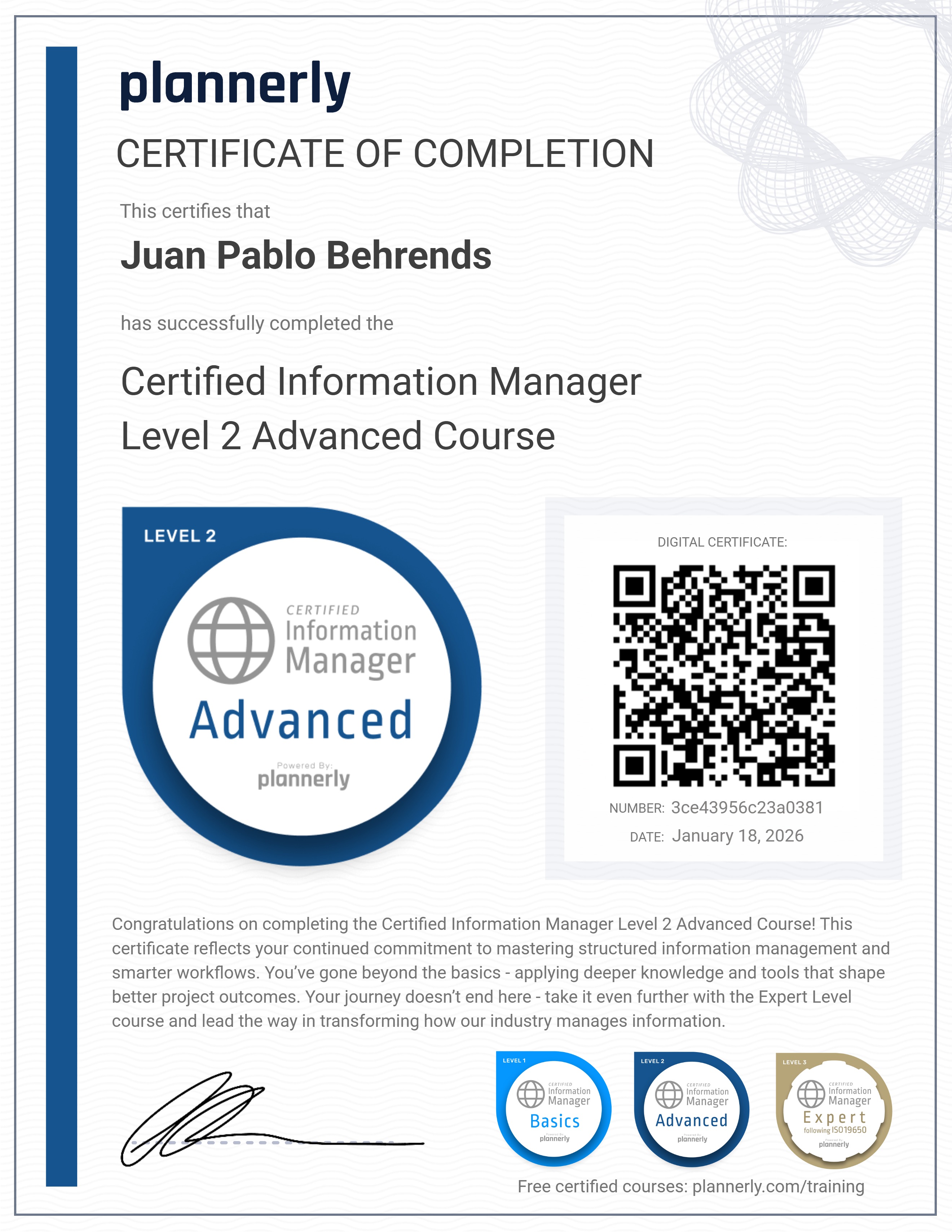 Level 2 Information Manager - Advanced